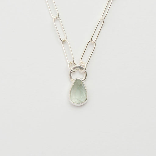 3月誕生石アクアマリンのシルバーネックレス