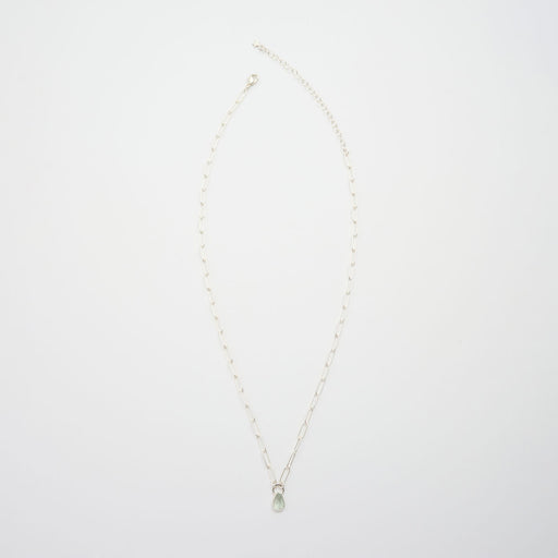 3月誕生石アクアマリンのシルバーネックレス