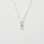 3月誕生石アクアマリンのシルバーネックレス