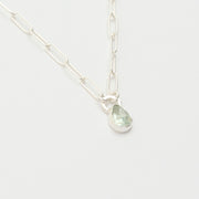 3月誕生石アクアマリンのシルバーネックレス