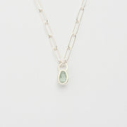 3月誕生石アクアマリンのシルバーネックレス
