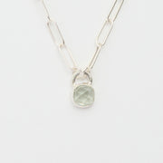 3月誕生石アクアマリンのシルバーネックレス