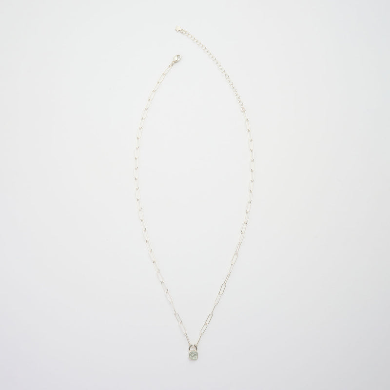 3月誕生石アクアマリンのシルバーネックレス