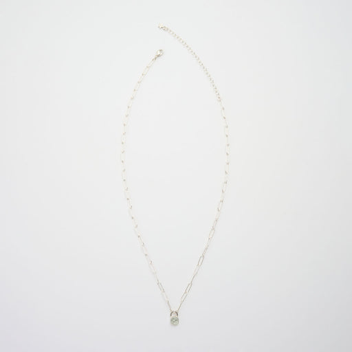 3月誕生石アクアマリンのシルバーネックレス