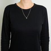 3月誕生石アクアマリンのシルバーネックレス