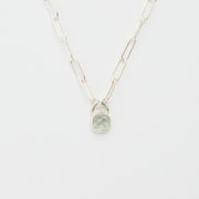 3月誕生石アクアマリンのシルバーネックレス