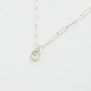 3月誕生石アクアマリンのシルバーネックレス