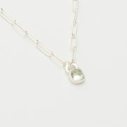 3月誕生石アクアマリンのシルバーネックレス