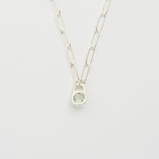 3月誕生石アクアマリンのシルバーネックレス