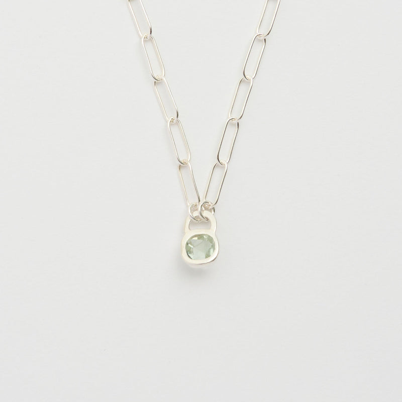 3月誕生石アクアマリンのシルバーネックレス