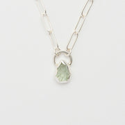 3月誕生石アクアマリンのシルバーネックレス