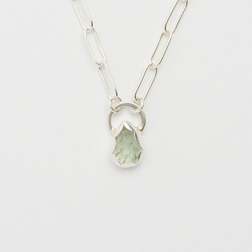 3月誕生石アクアマリンのシルバーネックレス