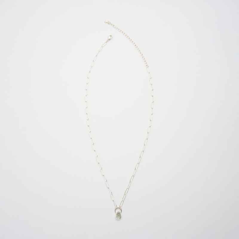 3月誕生石アクアマリンのシルバーネックレス