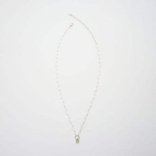 3月誕生石アクアマリンのシルバーネックレス