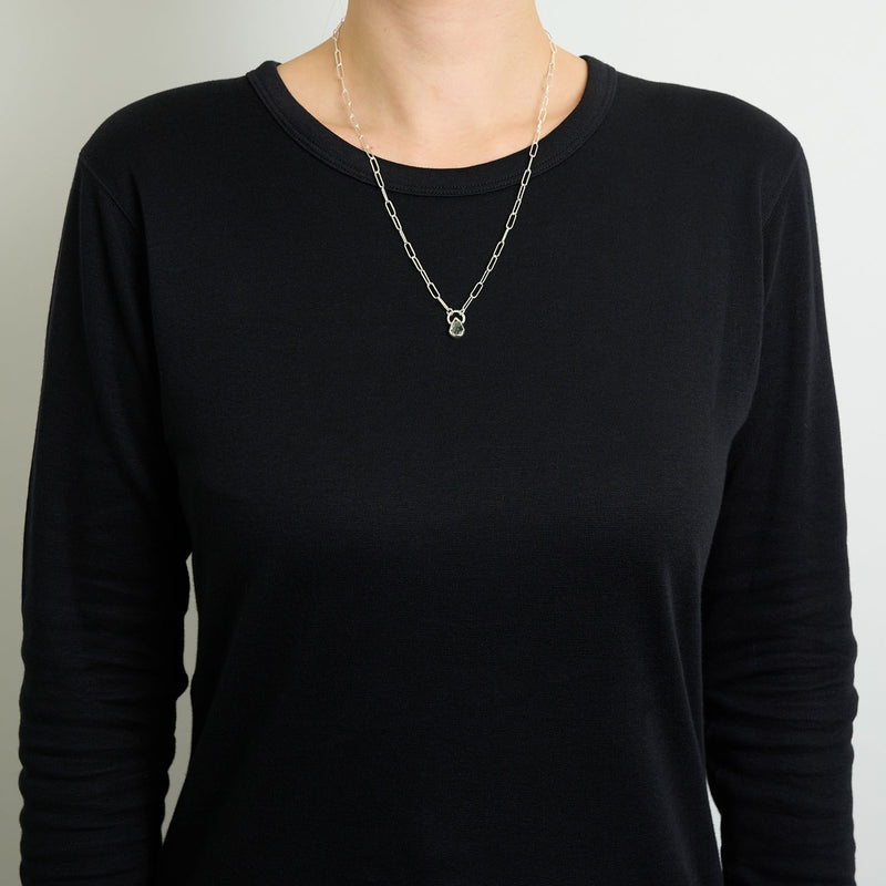 3月誕生石アクアマリンのシルバーネックレス