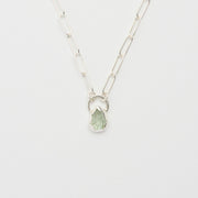 3月誕生石アクアマリンのシルバーネックレス