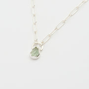 3月誕生石アクアマリンのシルバーネックレス