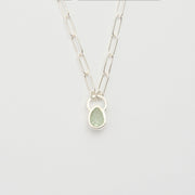 3月誕生石アクアマリンのシルバーネックレス