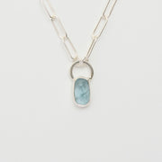 3月誕生石アクアマリンのシルバーネックレス