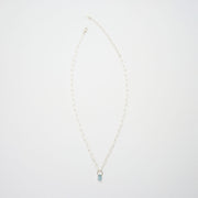 3月誕生石アクアマリンのシルバーネックレス