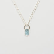 3月誕生石アクアマリンのシルバーネックレス