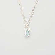 3月誕生石アクアマリンのシルバーネックレス