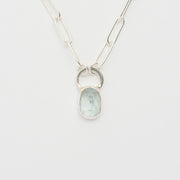 3月誕生石アクアマリンのシルバーネックレス