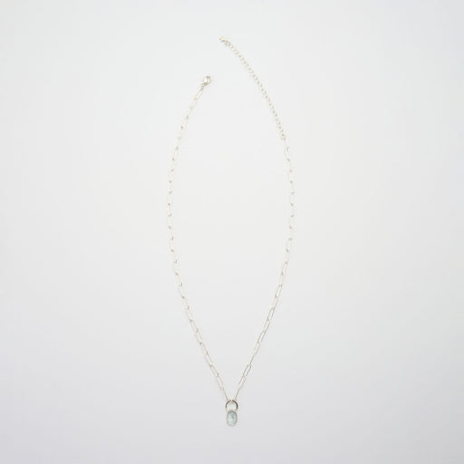 3月誕生石アクアマリンのシルバーネックレス