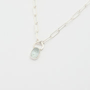 3月誕生石アクアマリンのシルバーネックレス