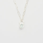 3月誕生石アクアマリンのシルバーネックレス