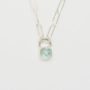 3月誕生石アクアマリンのシルバーネックレス