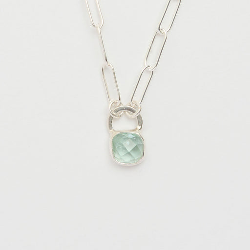 3月誕生石アクアマリンのシルバーネックレス