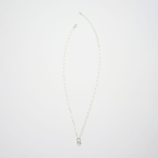 3月誕生石アクアマリンのシルバーネックレス