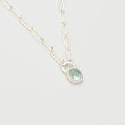 3月誕生石アクアマリンのシルバーネックレス