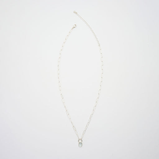 3月誕生石アクアマリンのシルバーネックレス