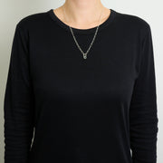 3月誕生石アクアマリンのシルバーネックレス