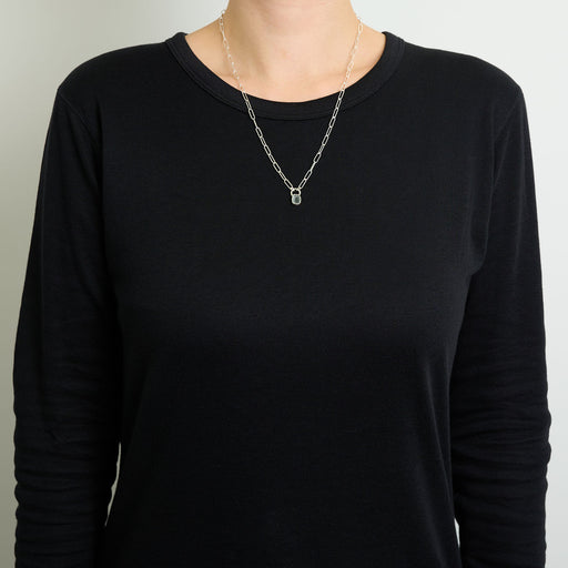 3月誕生石アクアマリンのシルバーネックレス