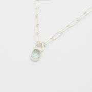 3月誕生石アクアマリンのシルバーネックレス