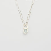 3月誕生石アクアマリンのシルバーネックレス