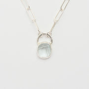 3月誕生石アクアマリンのシルバーネックレス