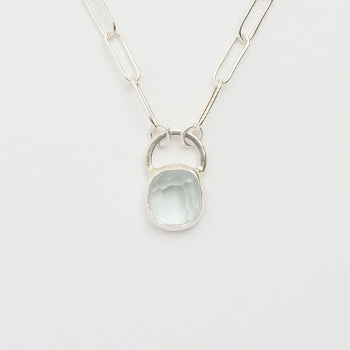 3月誕生石アクアマリンのシルバーネックレス