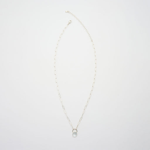 3月誕生石アクアマリンのシルバーネックレス