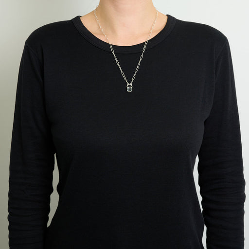 3月誕生石アクアマリンのシルバーネックレス