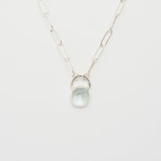 3月誕生石アクアマリンのシルバーネックレス