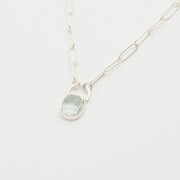 3月誕生石アクアマリンのシルバーネックレス