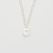 3月誕生石アクアマリンのシルバーネックレス