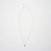 3月誕生石アクアマリンのシルバーネックレス