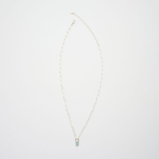 3月誕生石アクアマリンのシルバーネックレス