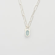 3月誕生石アクアマリンのシルバーネックレス