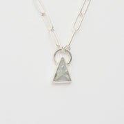 3月誕生石アクアマリンのシルバーネックレス